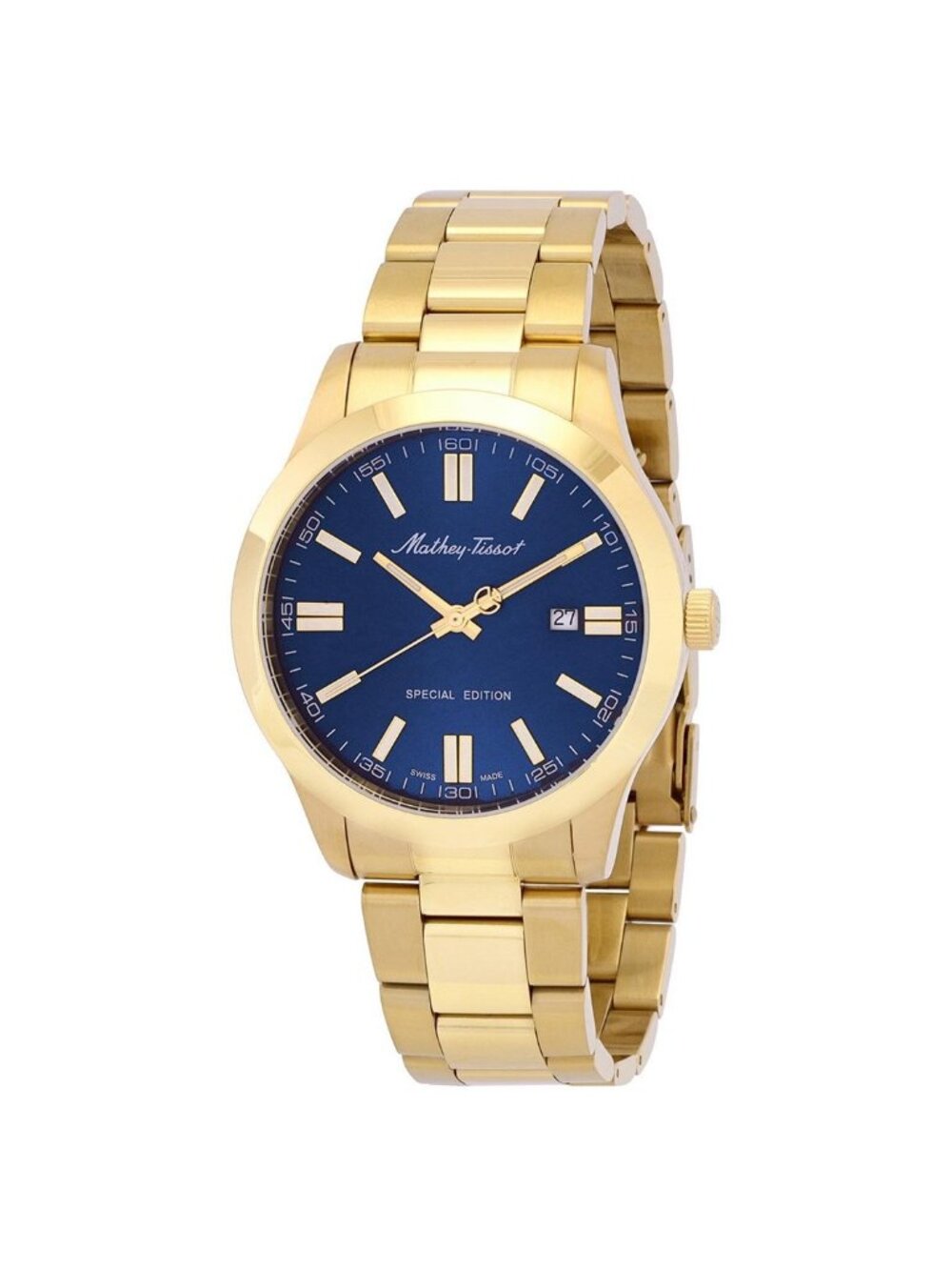 NWT Mathey-Tissot Mathy I Jumbo Quartz Blue Dial Men's Watch